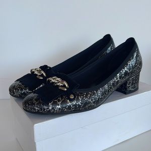 Ballerina Cless Vera Pelle Leather Slip-On Black-Silver Shoes 40 Made in Italy